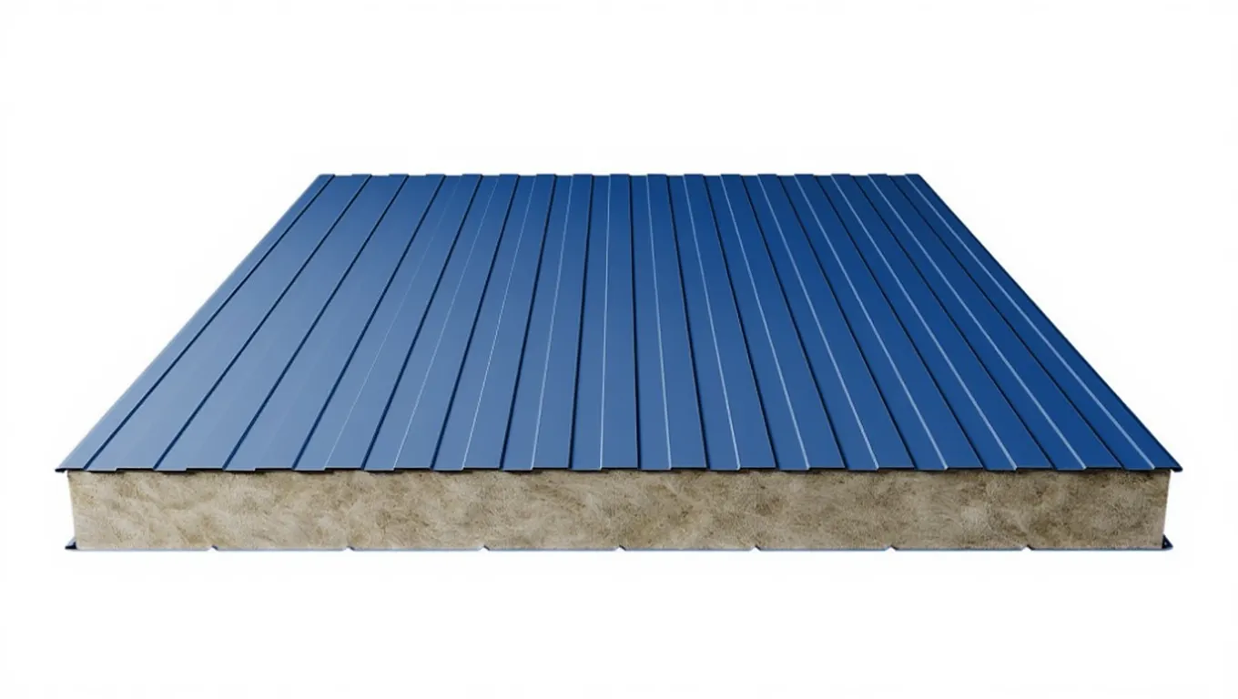 Стеновая сэндвич-панель с минватой 60 мм цвет RAL (полиэстер) верх 0,7 мм / низ 0,7 мм (ширина 1200 мм)