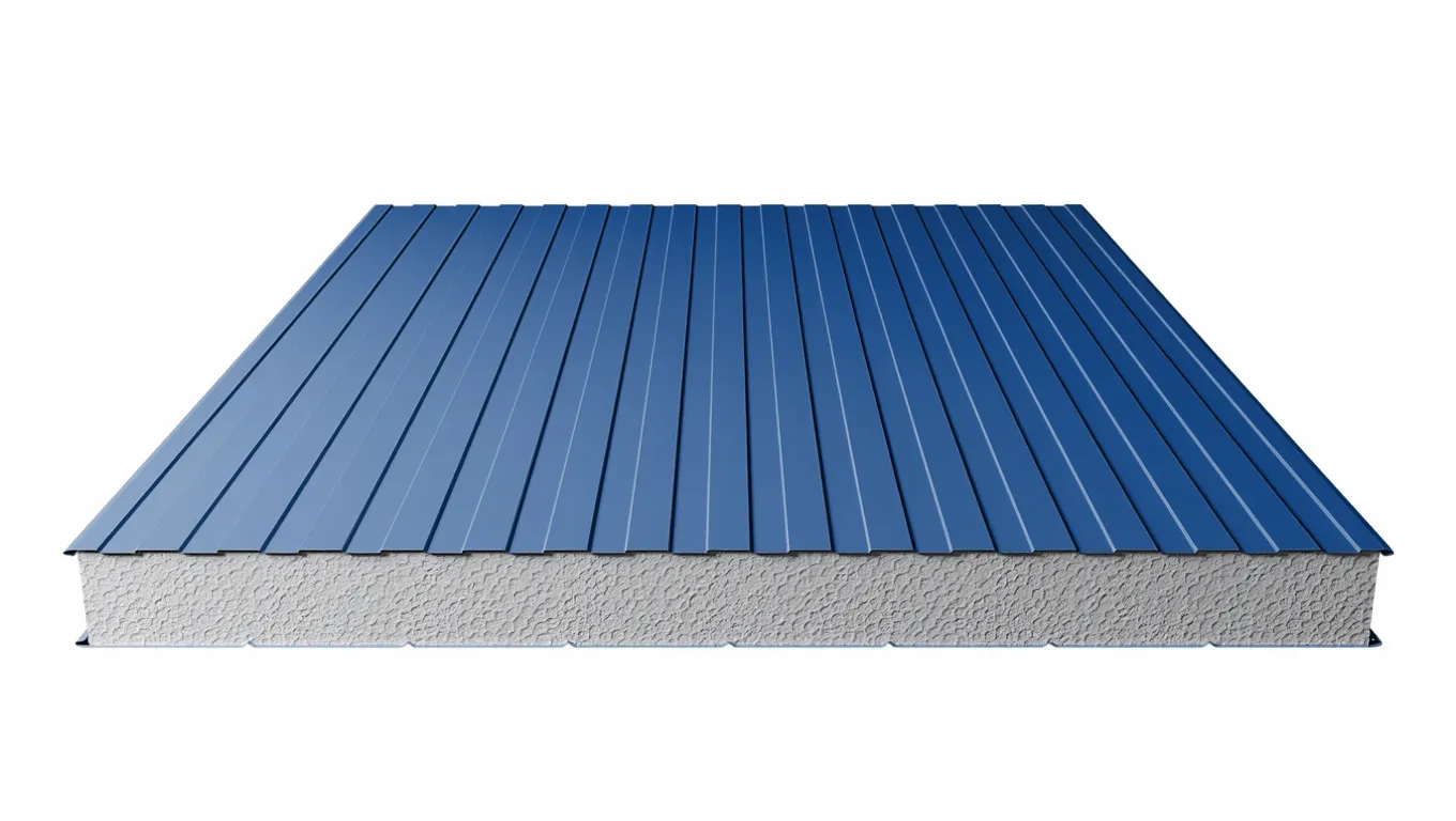 Стеновая сэндвич-панель с пенополистиролом 200 мм цвет RAL (полиэстер) верх 0,7 мм / низ 0,7 мм (ширина 1200 мм)